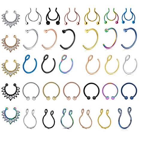 Sovsefd Pcs Gauge Fake Septum Nose Rings H In Pakistan Wellshop Pk