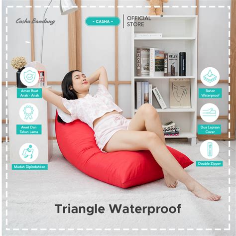 Jual Casha Triangle Medium Bahan Waterproof Plus Isi Bean Bag Murah