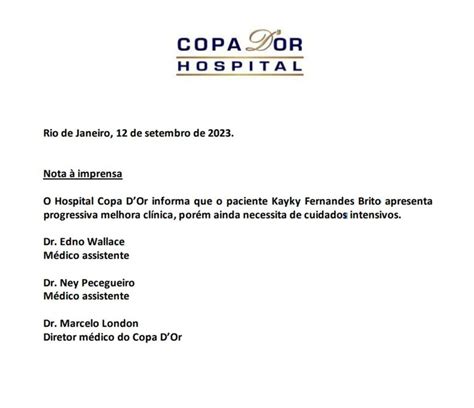 KAYKY BRITO NOVO BOLETIM MÉDICO revela ESTADO DE SAÚDE atualizado do