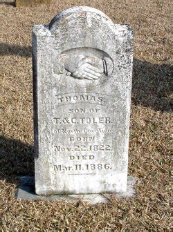 Thomas Toler 1822 1886 Mémorial Find a Grave