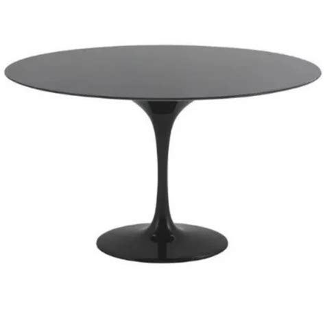 Mesa De Jantar Tulipa Saarinen Redonda 90 Cm Vidro Preto Leroy Merlin