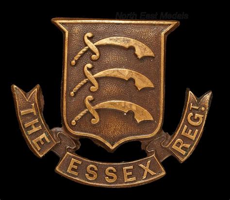 The Essex Regiment Officers Osd Bronze Collar Badge British Badges