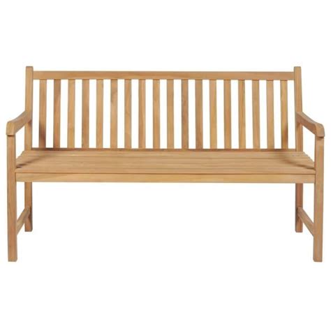 LEX Banc De Jardin Avec Coussin Beige 150 Cm Bois De Teck Massif