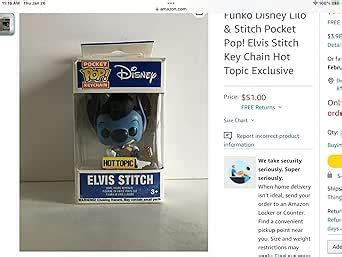 Amazon Funko Disney Lilo Stitch Pocket Pop Elvis Stitch Key