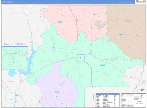 Winn County La Wall Map Color Cast Style By Marketmaps