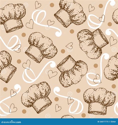 Cooking Seamless Pattern with Chef Hat Stock Vector - Illustration of ...