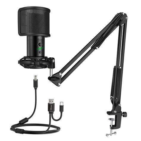 FIFINE K690 USB Mic with Four Polar Patterns, Gain Dials, A Live Monit ...