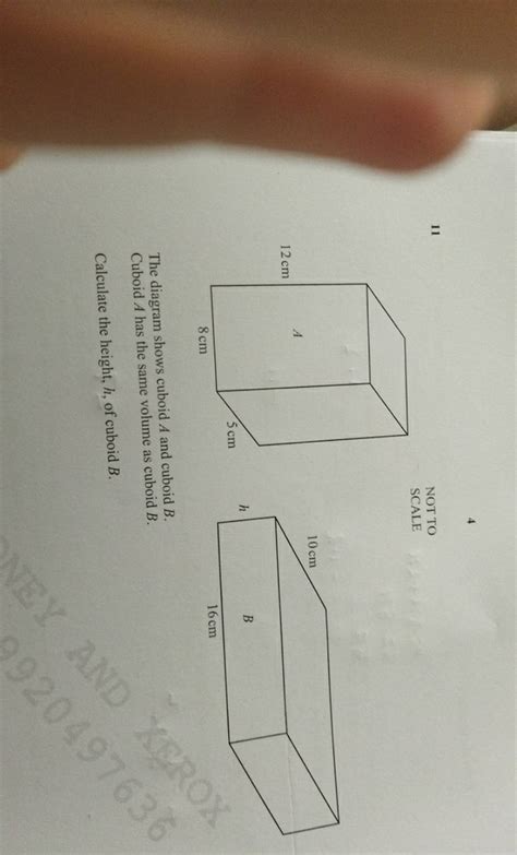 11 NOT TO SCALE The Diagram Shows Cuboid A And Cuboid B Cuboid A Has The