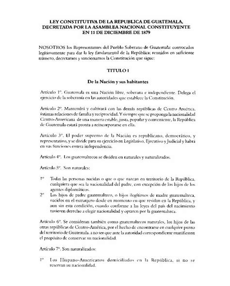 PDF Ley Constitutiva de la República de Guatemala decretada por la