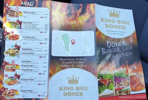 Speisekarte Von King Sigi D Ner Imbiss Fast Food Potsdam