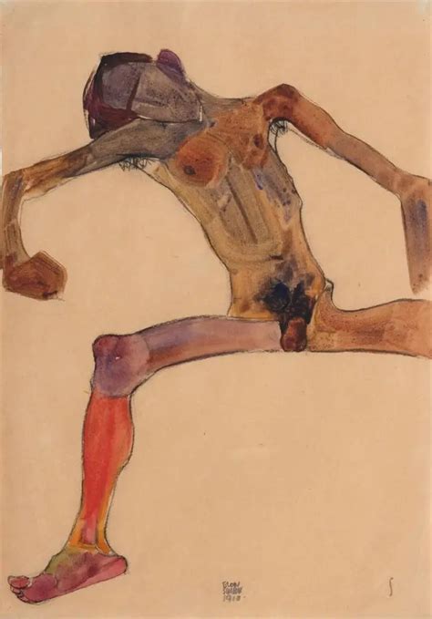 Egon Schiele Seated Male Nude Arthipo