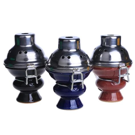 Ceramic Hookah Bowl With Wind Cover Sheesha Narguile Chicha Nargile