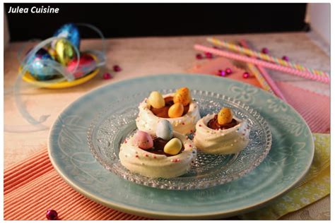 Recette de Nids de Pâques en meringues et chocolat