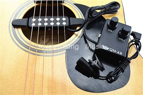 Qh 6b Acoustic Guitar Pick Up Wire Amplifier Speaker Microphone Volume Control Sound Hole