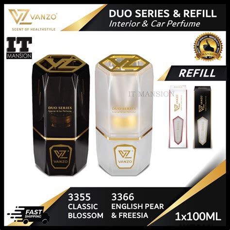 100 Ori Vanzo Duo Series Refill Scent Car Perfume Car Air Freshener Car