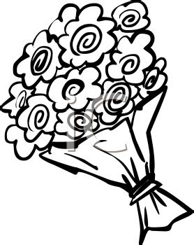 Flower Bouquet Black And White Clipart Elainewed Flowers