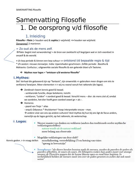 Samenvatting Filosofie SAMENVATTING Filosofie Samenvatting Filosofie