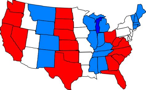 Red And Blue Map Of Us Map