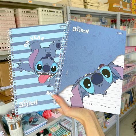 Caderno Argolado Stitch Mat Ria Folhas Juvix Store