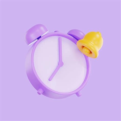 Premium Psd D Render Purple Pastel Color Alarm Clock D Circle Clock