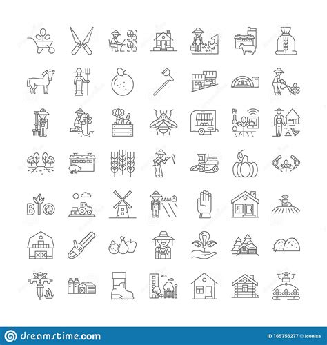 Iconos Lineales De Horticultura Y Cultivo Signos S Mbolos Vectoriales