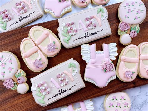 Baby Girl Cookies Baby Shower Cookies Baby In Bloom Cookies Etsy