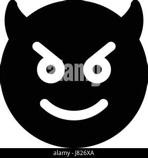 Devil Emoticon With Horns Emoji Vector Illustration EPS10 Stock Vector