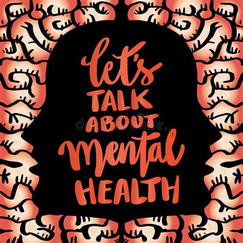 Let S Talk About Mental Health Hand Lettering Poster Quotes Stock