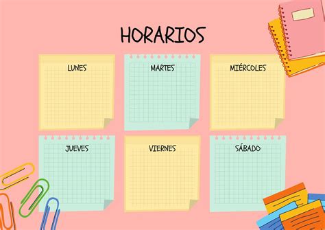 Plantilla De Planificador De Horario De Clases