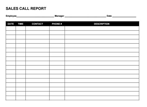 Sales Call Reports Templates Free 1 TEMPLATES EXAMPLE TEMPLATES