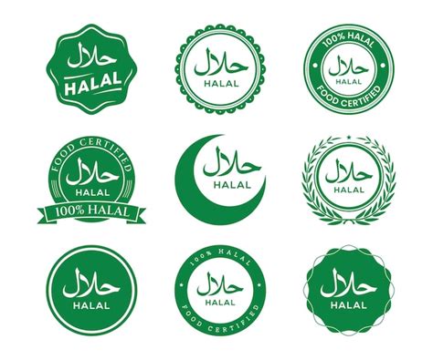 Premium Vector Halal Food Products Labels Vector Halal Sign