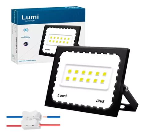 Kit Lumin Ria Holofote Refletor Super Led W Bivolt Lumi Cor Da