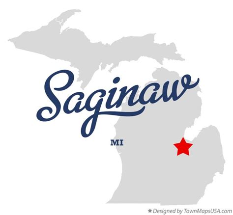 Map of Saginaw, MI, Michigan