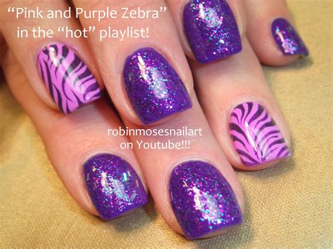 Robin Moses Nail Art Zebra Nails Teal Zebra Nails Purple Zebra