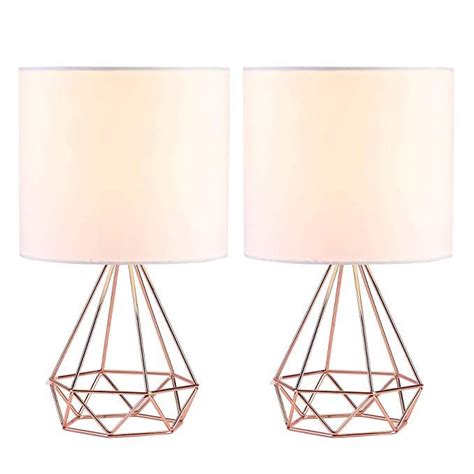 CO Z Modern Table Lamps For Living Room Bedroom Set Of 2 Rose Gold