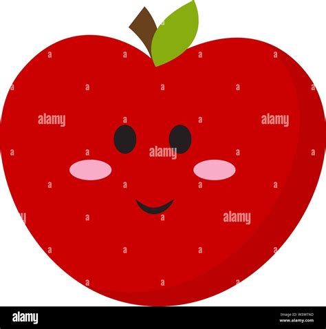 Smiling apple, illustration, vector on white background Stock Vector ...