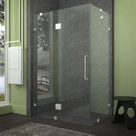 Sterling Intrigue 27 9 16 In X 72 In Neo Angle Shower Door In Nickel