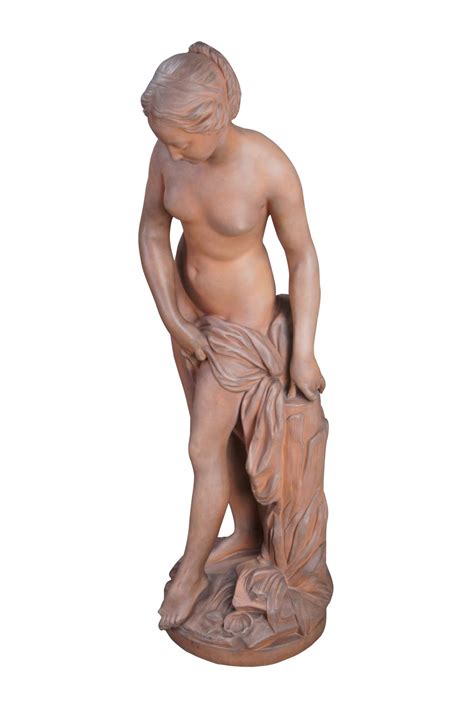 Etienne Maurice Falconet Terracotta Nude Baigneuse Bathing Woman Statue