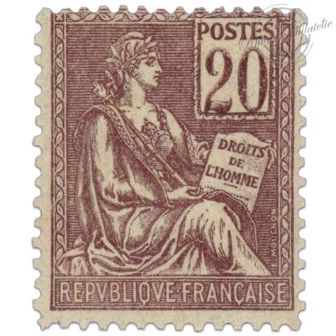 France Timbre Poste N Au Type Mouchon C Brun Lilas Type I