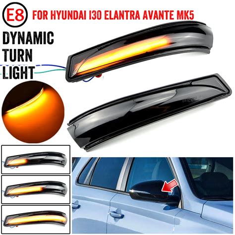 Flowing Rearview Mirror Led Turn Signal Light For Hyundai Elantra Gt