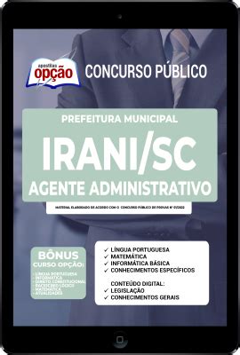 Apostila Prefeitura De Irani Sc Em Pdf Agente Administrativo