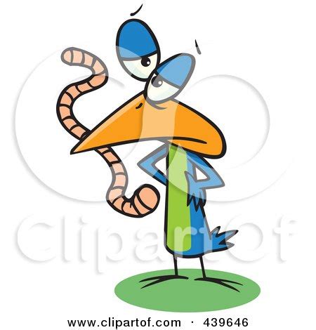 Royalty-Free (RF) Clip Art Illustration of a Cartoon Bird Eating A Worm ...