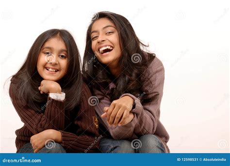 Two Young Indian Girls Stock Image Image Of Enjoyment 12598531