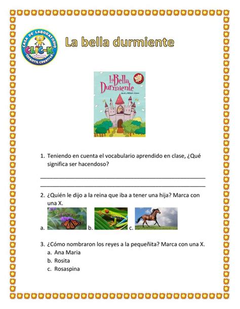 La Bella Durmiente Interactive Worksheet