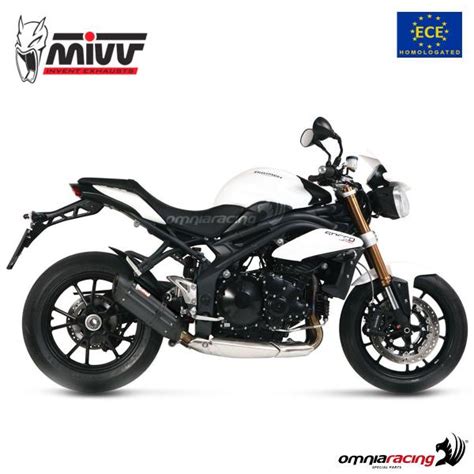 Mivv Exhaust Slip On Suono Approved Black Steel Triumph Speed