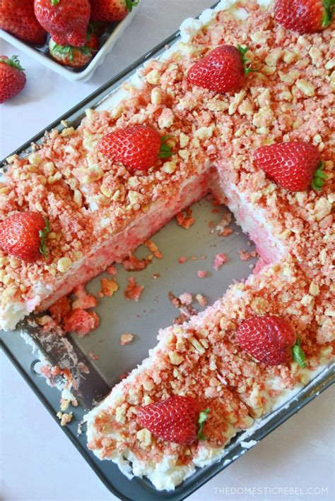 Strawberry Crunch Poke Cake The Domestic Rebel