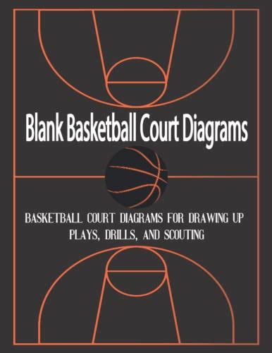 Blank Basketball Court Diagrams Notebook: 120 Page Basketball Play Book of Court Diagrams for ...