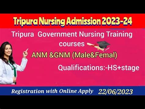 Tripura Government Nursing Admission 2023 24 ANM GNM Training Courses