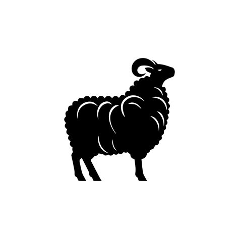 Sheep silhouette with standing pose 43116949 Vector Art at Vecteezy