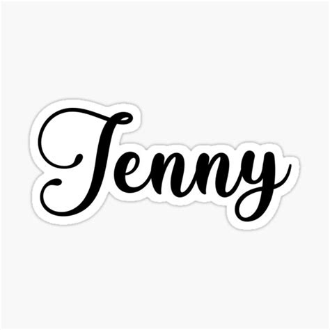 Jenny Name Handwritten Calligraphy Sticker For Sale By Yelenastore Redbubble